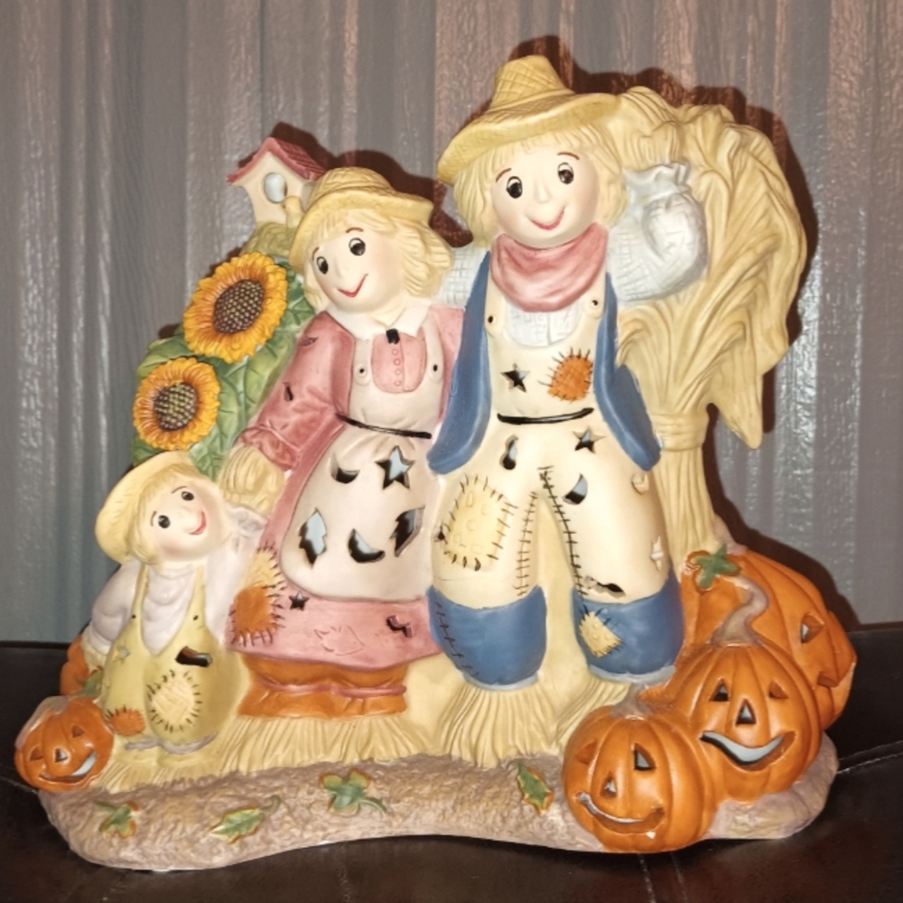 Scarecrow Halloween Tealight Figurine Candle Holder
